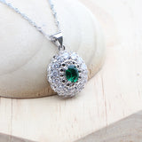 Daiiibabyyy 925 Silver Bridal Jewelry Sets For Women Wedding Green Zircon Bracelets Earrings Rings Pendant Necklace