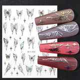 Daiiibabyyy 3D Hollow Butterfly Nail Sticker Holographics Transfe Bronzing Laser Butterfly Moon Start Stickers Nail Decal Decoration Tools