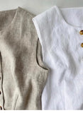 DAIIIBABYYY  -  Retro Commuting Temperament Linen Vest Women 2025 Summer Fashion Shoulder Round Neck Versatile Cardigan Sleeveless Top