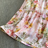 Daiiibabyyy  Vintage New Printing Slip Dress for Women Fashion A-Line Ruffled Robe Femme Sweet Backless Korean Dresses Vestidos De Mujer