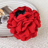 DAIIIBABYYY  -  Romantic French Rose Flower Barrettes Women's Back Head Shark Clip Large Grip Loose Clip Headdress Fashion