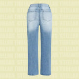 Daiiibabyyy  Fashion - Forward Light Blue Drawstring Wide - Leg Jeans: Attention - Grabbing, Perfect for Casual & Trendy Looks