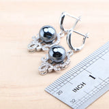 Daiiibabyyy 925 Silver Pearls Jewelry Sets White Zircon Wedding For Women Bridal Bracelets Earrings Rings Pendant Necklace Set