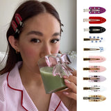 Daiiibabyyy  Fashion Acrylic Hair Pins for Women Girls Rhinestone Snap Hair Clips Decorative Hairpins Cute Y2K Barrette Hair Accessories