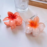 Daiiibabyyy  Bohemian Flower Hair Claw Clip For Women Sweet Floral Hair Claws Crab Clamp Barrettes Hawaiian Headwear Beach Accessories Girl