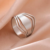 DAIIIBABYYY  -  Geometric Rhombus Ring Stainless Steel Minimalist Women Rings Fashion Jewelry 2024 Valentine's Day Gift for Lover