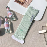 Daiiibabyyy  Women's Summer Spring Long Socks Jk Lolita White Bow Lace Harajuku Fashion Kawaii Sweet Style Girls GiftPile Pile Calf Socks