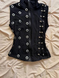 Daiiibabyyy  Y2k Aesthetic Black Hollow Out Rivet Tank Top Women Streetwear Stand Neck Casual Camisole Harajuku Grunge Vintage Zipper Vest