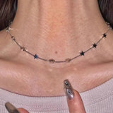 Daiiibabyyy  Vintage Y2k Aesthetic Star Pendant Necklace for Women Cool Hip Hop Pentagram Multilayer Chain Necklaces Girls Jewelry