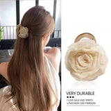 Daiiibabyyy  Elegant Purple Flower Hair Claw for Women Girls Sweet Rose Headwear Back Head Floral Hair Clip Hairpin Fashion Hair Accessories