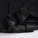 Daiiibabyyy  American Streetwear Vintage Solid High Waist A-LINE Folds All Match Skirts