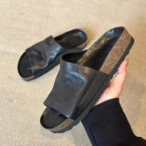 Daiiibabyyy  Comfortable Thick Bottomed Slip-On Sandals Women's Half Slip Birkenshoes Summer Outdoor Wear Couples Version Anti-Slip Slippers