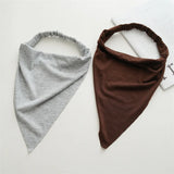 Daiiibabyyy  New Fashion Bohemian Solid Color Hair Scrafs Turban Headband Sweet Cotton Headscarf Triangle Bandanas For Women Hair Accessories