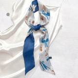 DAIIIBABYYY  -  New Design Women Long Scarf Faux Silk Printing Hair Hand Girls Fashion Handkerchief Shawl Wraps Female Ribbon Scarves Neck Tie