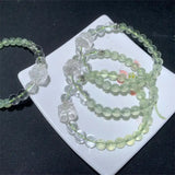 DAIIIBABYYY  -  6.5MM Natural Prehnite Bracelet for Women Handmade Rose Gems Crystal Beads Elastic Bracelet Jewelry Gifts 1PCS