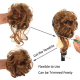Daiiibabyyy  Synthetic Hair Bun Chignon Messy Curly Hair Band Elastic Scrunchy False Hair Pieces For Women Hairpins Black Brown