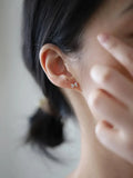 Daiiibabyyy 925 Silver Needle Mini Cute Sweet Four Shiny Zircon Bow Stud Earrings for Women Girl Children Jewelry Wholesale