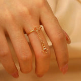 Daiiibabyyy  Adjustable Link Chain Rings For Female Women INS New Trendy Gold Color Shell Starfish Charms Thin Stack Ring Finger Jewelry Gift