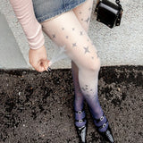Daiiibabyyy  Star Gradient Sexy Women's Stockings Spicy Girls Sweet Lolita Fashionable Stockings Street Dance Performance Bottom Socks