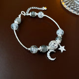 Daiiibabyyy  Crystal Bracelet with Inlaid Rhinestone Stars and Moon for Women and Men New Fashion Sparkle Dainty Jewelry Girl Gift