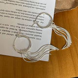 Daiiibabyyy New Simple Version S925 Hoop Earrings Removable Snake Bone Tassel Women Wedding Party Fine Jewelry Girl Gift Wholesal ER098