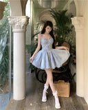 DAIIIBABYYY  -  Sweet Strapless Womens Dresses Sexy Spaghetti Strap Princess Birthday Party Mini Dress Elegant Ball Gown Short Vestidos Outfits