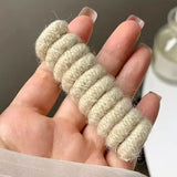 DAIIIBABYYY  -  New Korean Spiral Hair Ties High Elastic Telephone Cord Braid Hair Band Women Girls No Crease Ponytail Holder Hair Ropes