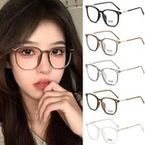 Daiiibabyyy   -  Retro Square Frame Oversized Anti Blue Light Glasses Office Computer Read Versatile Anti Radiation Video Gaming Eyewear Goggles