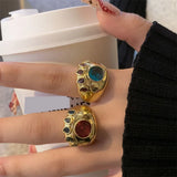 Cute cat claw metal ring ins cold style wide version hollow ring