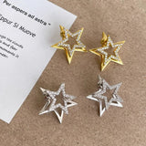 Daiiibabyyy  Double-Layer Star Stud Earrings for Women Exquisite Simple Crystal Ear Studs Hiphop Trendy Casual Versatile Jewelry Gifts 2026