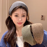 Daiiibabyyy  Vintage Wide Headband Women Thick Wool Hairband Fashionable Hair Accessories Stylish Hairband Chic Wide Headband for Women