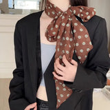 DAIIIBABYYY  -  185*24cm Chiffon Polka Dot Long Scarf Lightweight Neck Scarf For Women Summer Sun Protection Scarf Ribbon Headband Choker scarf
