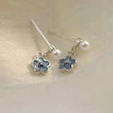 Daiiibabyyy  Elegant Imitation Pearl Flower Stud Earrings for Women New Trend Temperament Dangle Earring Party Jewelry Gifts