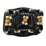 Daiiibabyyy  Shiny Rhinestone Beaded Hair Claws Magic Tuck Comb Updo Elastic Headwear Bun Ponytail Holder Beads Hair Combs Hair Styling Tools
