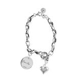 Daiiibabyyy 925 Sterling Silver Thai Silver Bracelet for Women Vintage Geometric Heart Love Lucky Punk Jewelry New Dropship