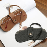 DAIIIBABYYY  -  Litchi Leather Glasses Storage Bag Hanging PU Leather Sunglasses Reading Glasses Box Pressure Resistant Portable Eyewear Holder