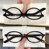 DAIIIBABYYY  -  Y2K Retro Oval Frame Glasses for Women Female Leopard Sweet Cool Eyewear Trend Reading Computer Anti Blue Light Eyeglasses