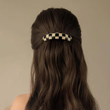 DAIIIBABYYY  -  Korean Spring Summer Chic Hair Clip Spring Clip for Girl French Style Glossy Elliptical Arc Retro Trendy Large Hairpin Headwear