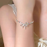 DAIIIBABYYY  -  Fashionable Colored Bead Bracelet Bow Female Niche High-End Personalized Design Sweet Versatile Temperament Sweet Cute Commuting