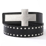 Daiiibabyyy  Unisex Punk Rock Studded Belt Gothic Metal Cross Rivet Waist Belts Vintage Hip Hop Style Belt for Women Men Fashion Waist Band