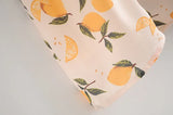 Daiiibabyyy  Vintage French Summer Orange Lemon Print Bandage Spaghetti Strap Midi Dress Women Hem Slit Bow Lacing Up Sling Dresses Vestido