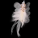Daiiibabyyy  2Imitation White Swan Feather Hair Clips Elegant Ballet Headwear Bride Hair Accessories Sweet Princess Hairclips for Women Girls
