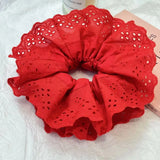 Daiiibabyyy  Large Elastic Hair Bands Rubber Bands Headwear 20cm Women Lace Scrunchies Ponytail Holders Tie Hair Hoop Large Plaid Scrunchy