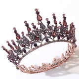 Daiiibabyyy  Baroque Retro Gothic Wedding Party Crown Rhinestone Crystal Full Round Tiaras Headband Bridal Wedding Hair Accessories