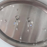 Daiiibabyyy  Y2K Irregular Pentagonal Star Earrings Beaded Tassel Design Adjustable Earrings Sweet Trend Earrings Buckle Women Party Jewelry