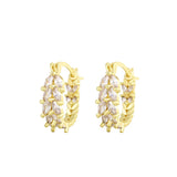 Daiiibabyyy  Rhinestone U-shaped Wheat-ear Geometric Ear Buckle Temperament All-matching Hoop Earrings Commuter Charms Jewelry