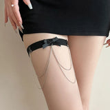 Daiiibabyyy  Elegant Sexy Chain Tassel Bowknot Leg Chain for Women Elastic Band Leg Chain Summer Spice Girls Women's Body Chain Accessories