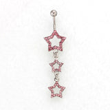 Daiiibabyyy  Egirl Body Piercing Blue Crystal Star Belly Button Rings Cute Korean Fashion Navel Piercing Sexy Accessories Y2K Body Jewelry