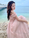 Daiiibabyyy  French Hepburn style long dress fashionable women's clothing design sweet and stunning fairy birthday gentle style dress QW04
