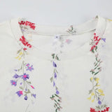DAIIIBABYYY  -  Fresh and Sweet Plant Print Lightweight Slim Fit T-shirt Salt Series Girl Long Sleeved Round Neck Base Top